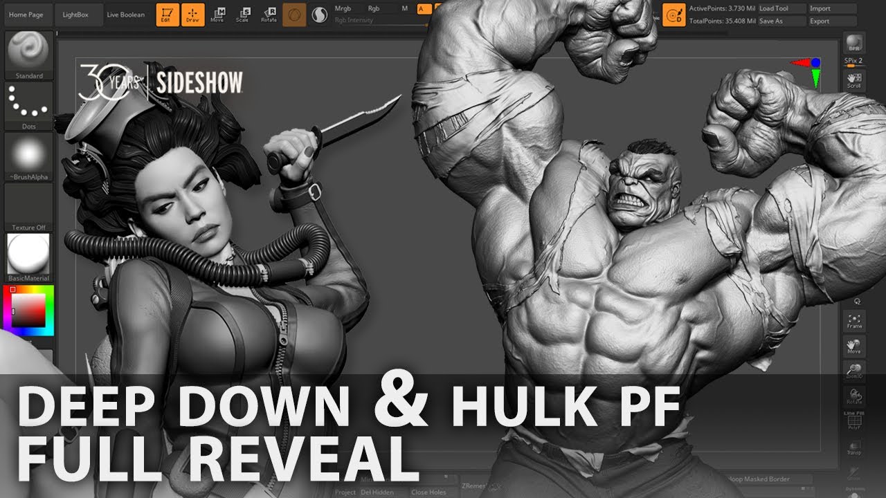 Sideshow's Special / Deep Down PF & Hulk PF / FULL REVEAL - #zbrush #digitalsculpture  🔥🔥🔥
