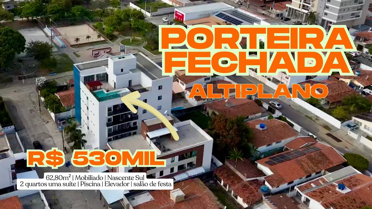 Apartamento com 63m2 - Porteira Fechada no ALTIPLANO - João Pessoa Paraíba 