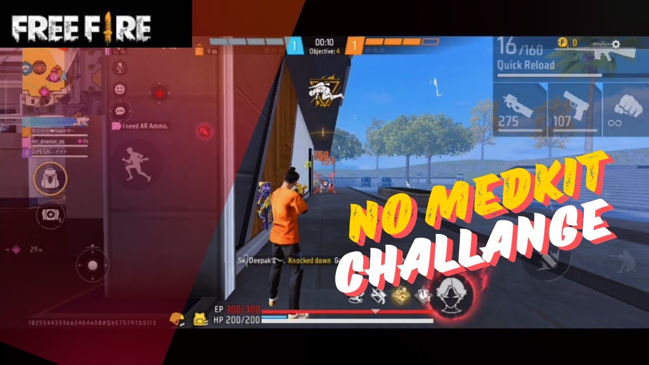 No Medkit Challenge 🔥Gone Wrong 💯😡 Don't Miss End #freefire #ffchallage #challange
