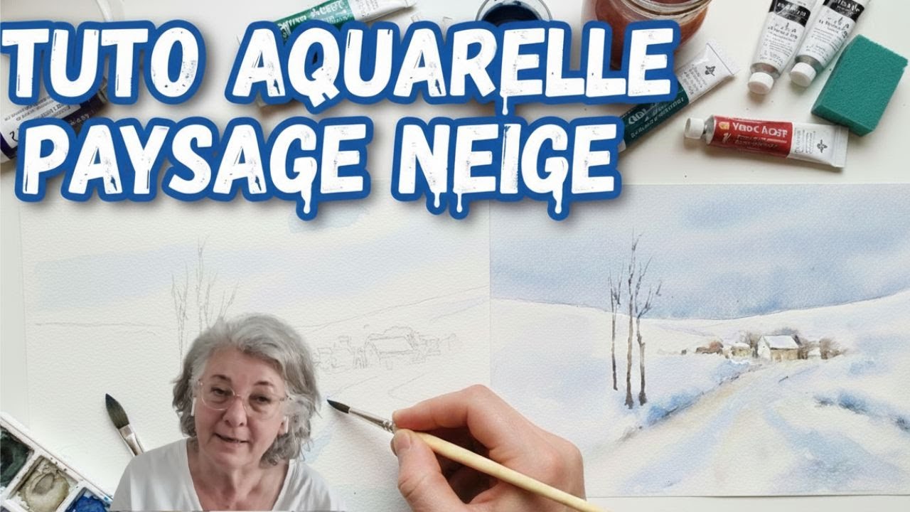 Aquarelle facile : Créer un magnifique paysage neigeux. (Tuto adapté aux débutants)