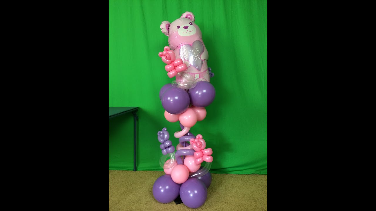 Super Cute Baby Shower Balloon Centerpiece - DIY Tutorial