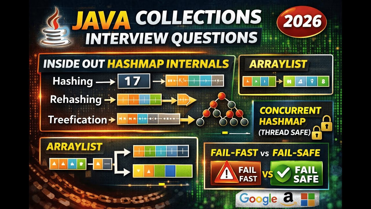 Most Asked Java Collection Interview Questions | List, Set, HashMap, Rehashing