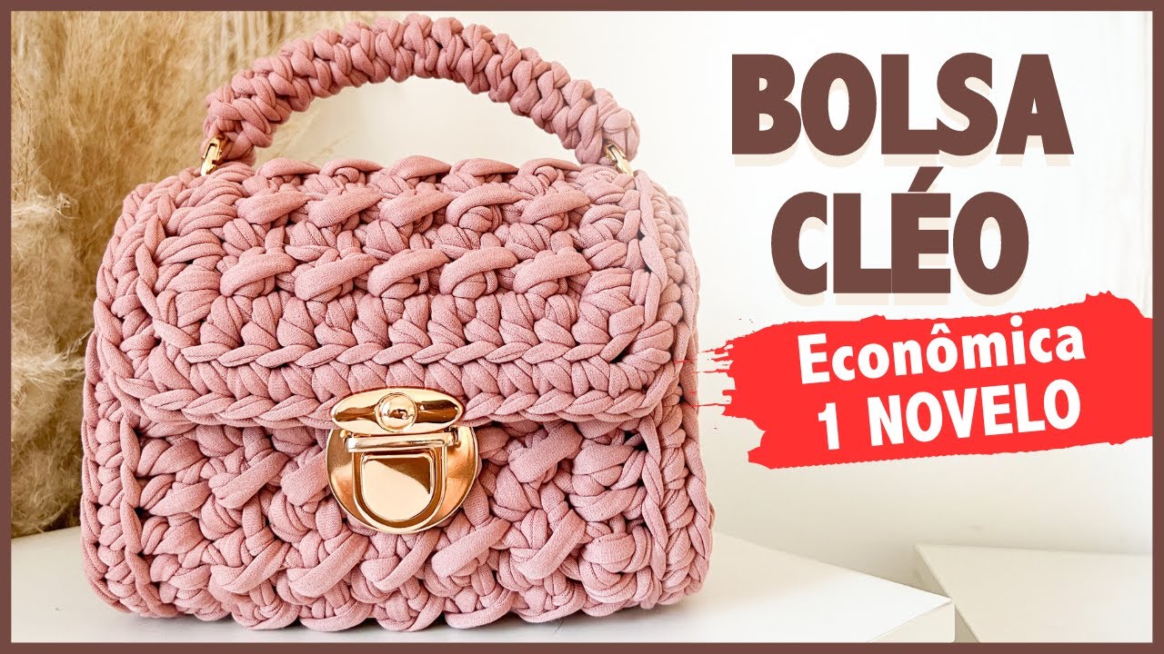 Bolsa de Crochê com 1 Rolo de Fio de Malha Super Fácil e Econômica - Bolsa Cléo
