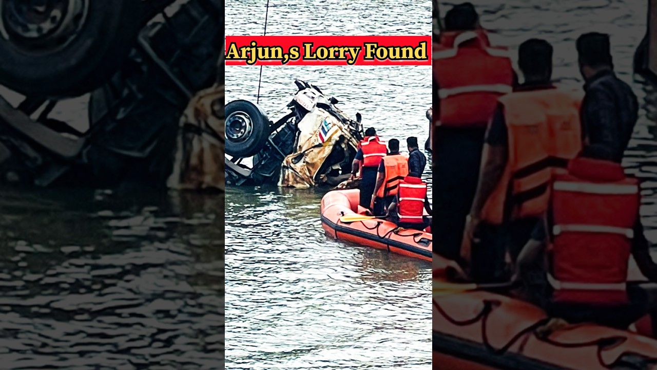 Arjun's truck,s found | Missing driver Arjun's lorry found in gangavali river