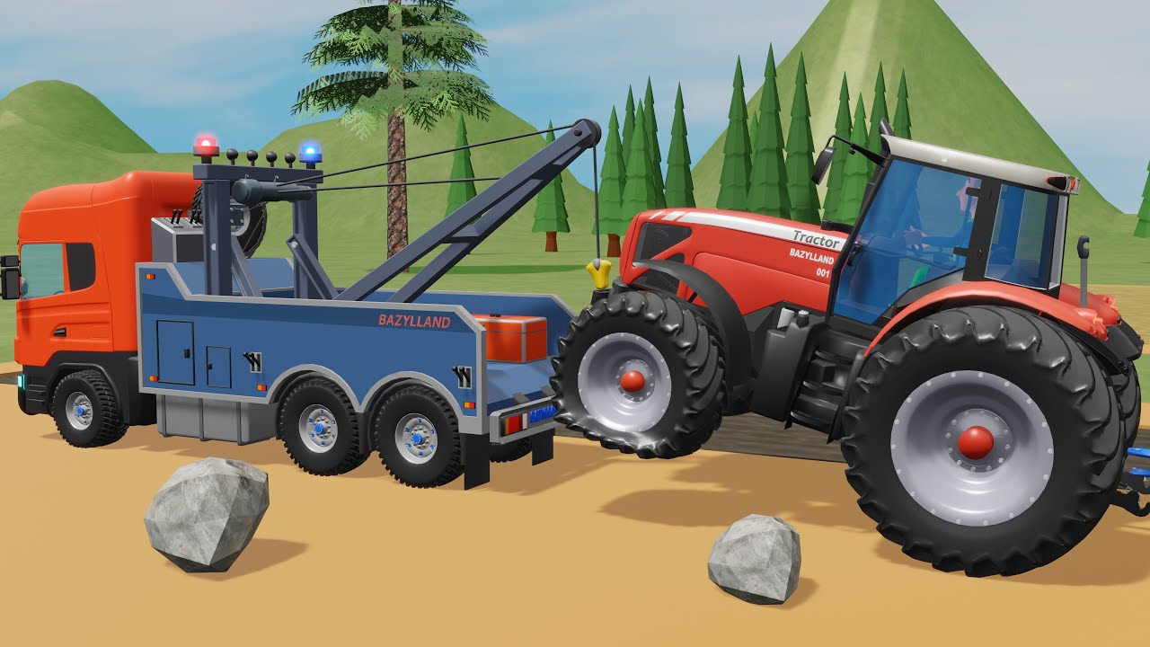 Flat Tire on Tractor by the Big Stone in Field and new Farm Shop & Roadside Assistance For Tractors
