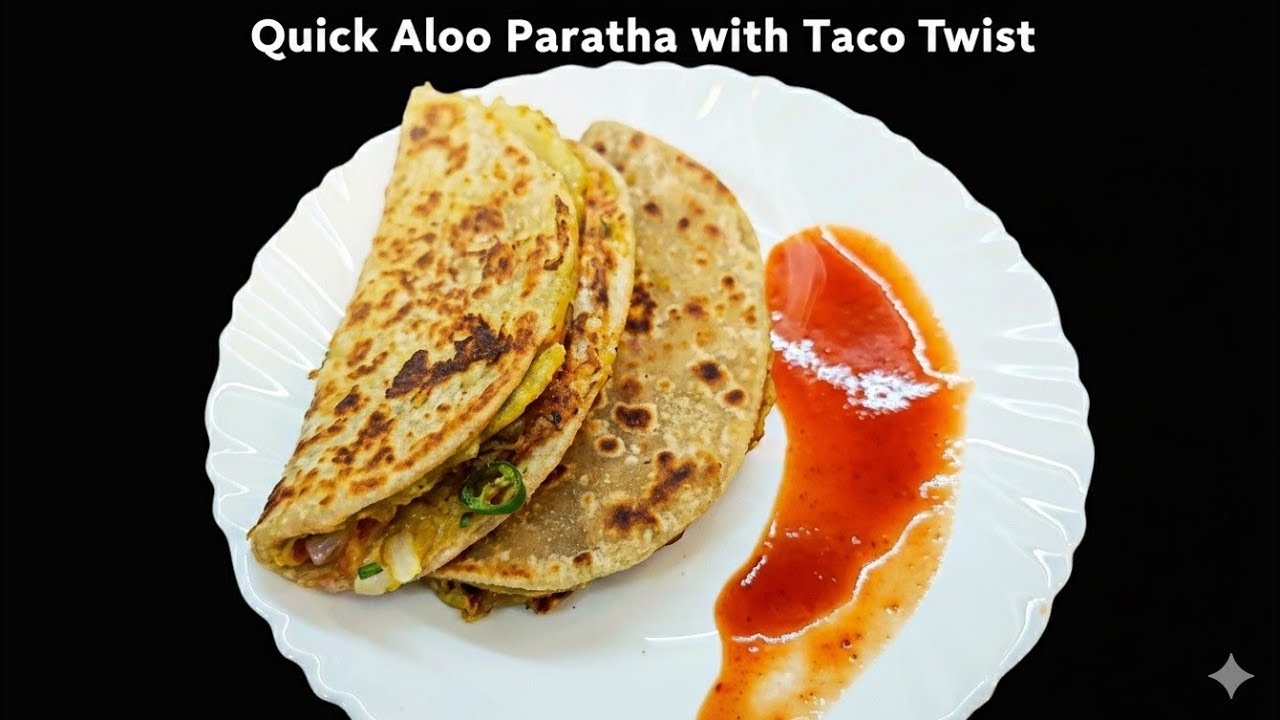 Quick Aloo Paratha with Taco Twist | No Boil, No Hassle| No-Boil Aloo Paratha | 5-Min Tiffin Recipe!