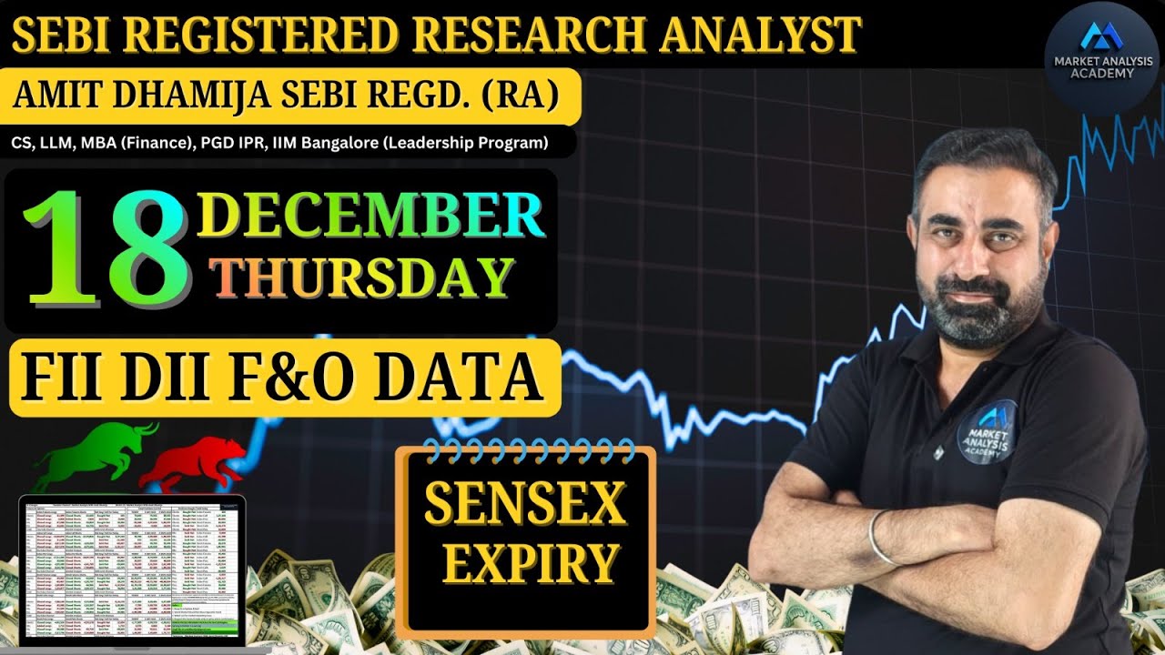 FII DII F&O DATA BankNifty Nifty | Sensex Expiry Prediction for Tomorrow Thursday 18th December2025