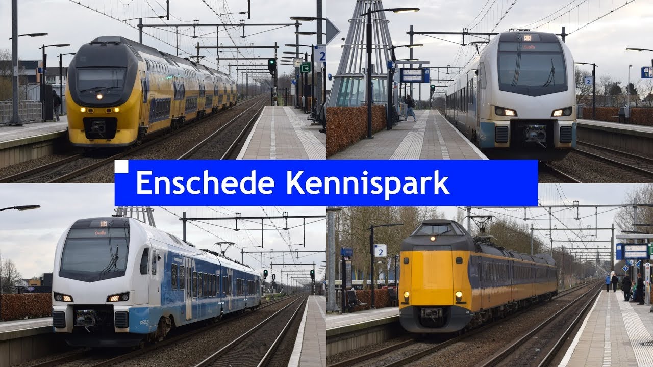 Treinen op station Enschede Kennispark