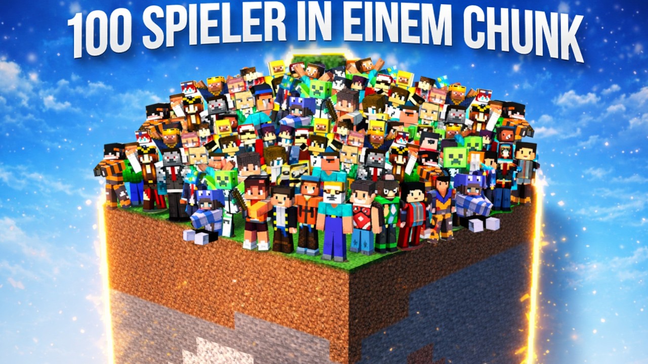 100 SPIELER in EINEM CHUNK spielen MINECRAFT durch