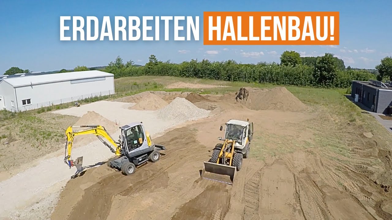 Jetzt geht es los! Erdarbeiten Hallenbau! Die Vorbereitung f&uuml;r die Bodenplatte unserer Gewerbehalle!