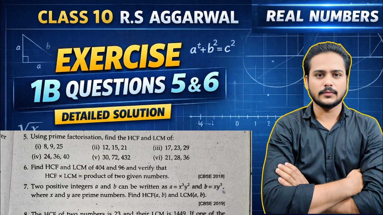 EXERCISE 1B QUESTIONS 5 ( i to vi ) , 6 RS AGGARWAL CLASS 10TH #maths #class10maths #cbsemaths #cbse