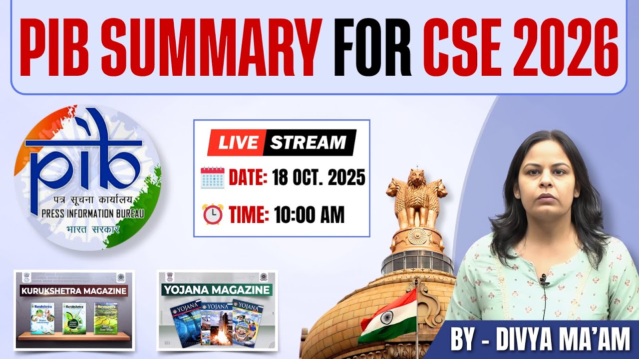 PIB Summary for UPSC CSE 2026 | Complete Coverage by Divya Ma&rsquo;am | Tathastu ICS