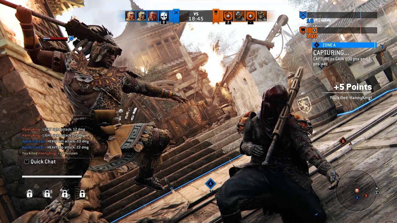 [For Honor] Multiplayer 4V4 Outlander Ocelotl No Commentary Gameplay