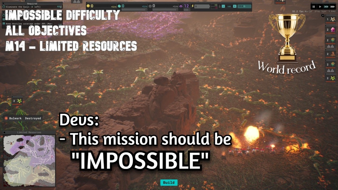 Calyx m14 - WORLD RECORD RUN! - Impossible difficulty - all objectives - Limited resources