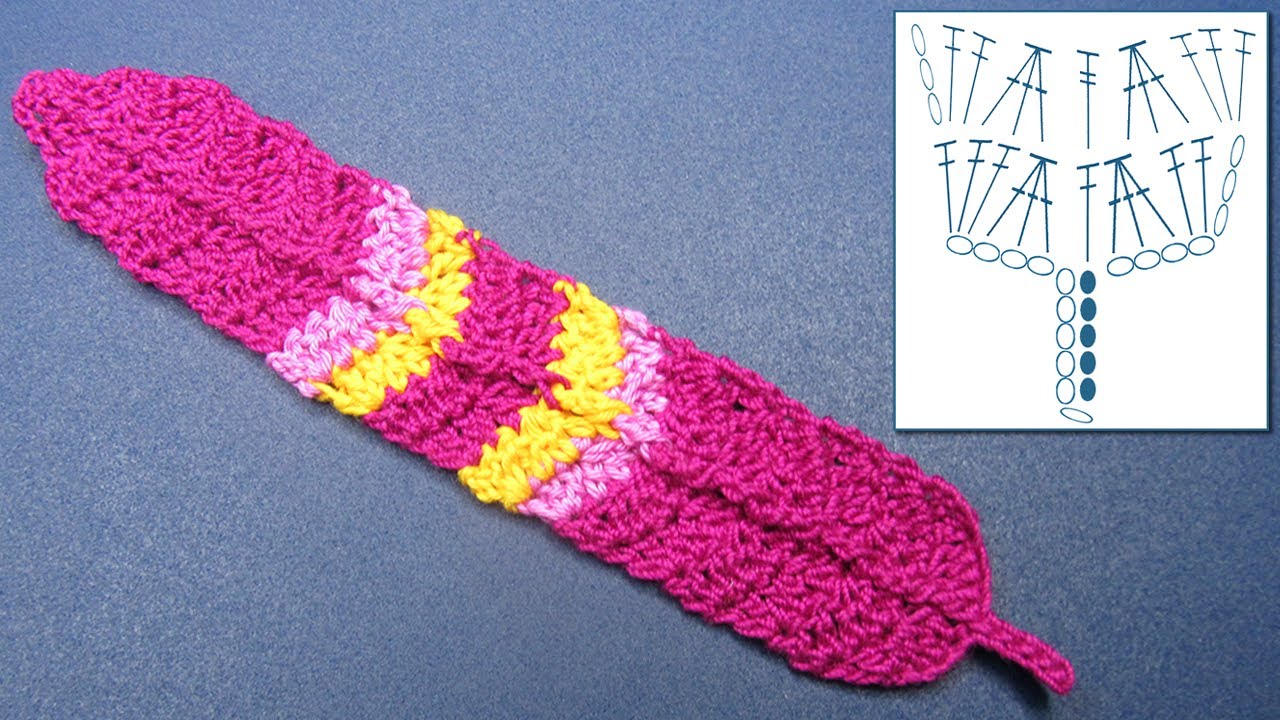 Crochet: How to Crochet a Feather Bookmark for beginners. Free crochet pattern.