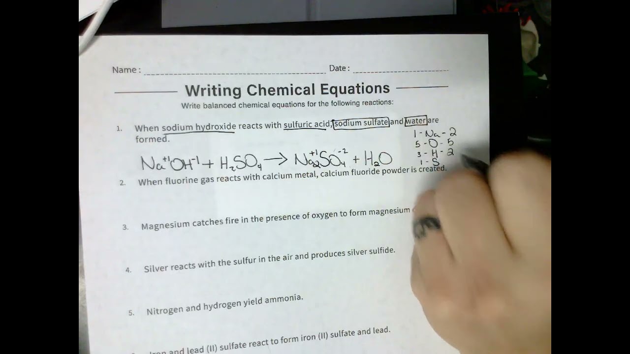 Writing Chemical Equations