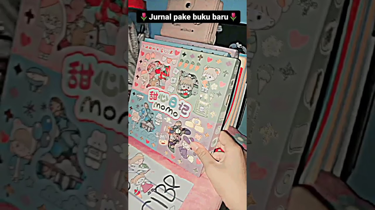 jurnal pake buku baru🌷 #aesthetic #trending #journal #journaling #journalwithme #unboxing #stickers