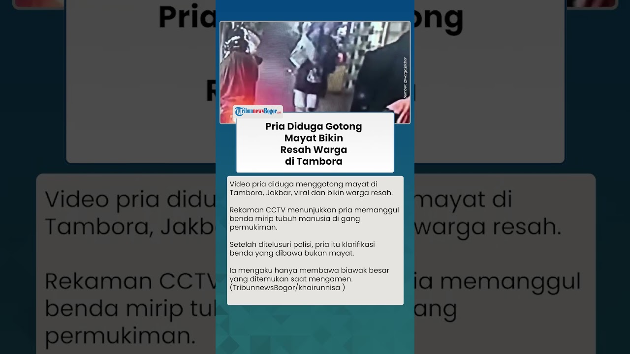 BUAT GEGER WARGA! PRIA DIDUGA Gotong Mayat di Permukiman Jakarta Barat, Polisi Ungkap Fakta