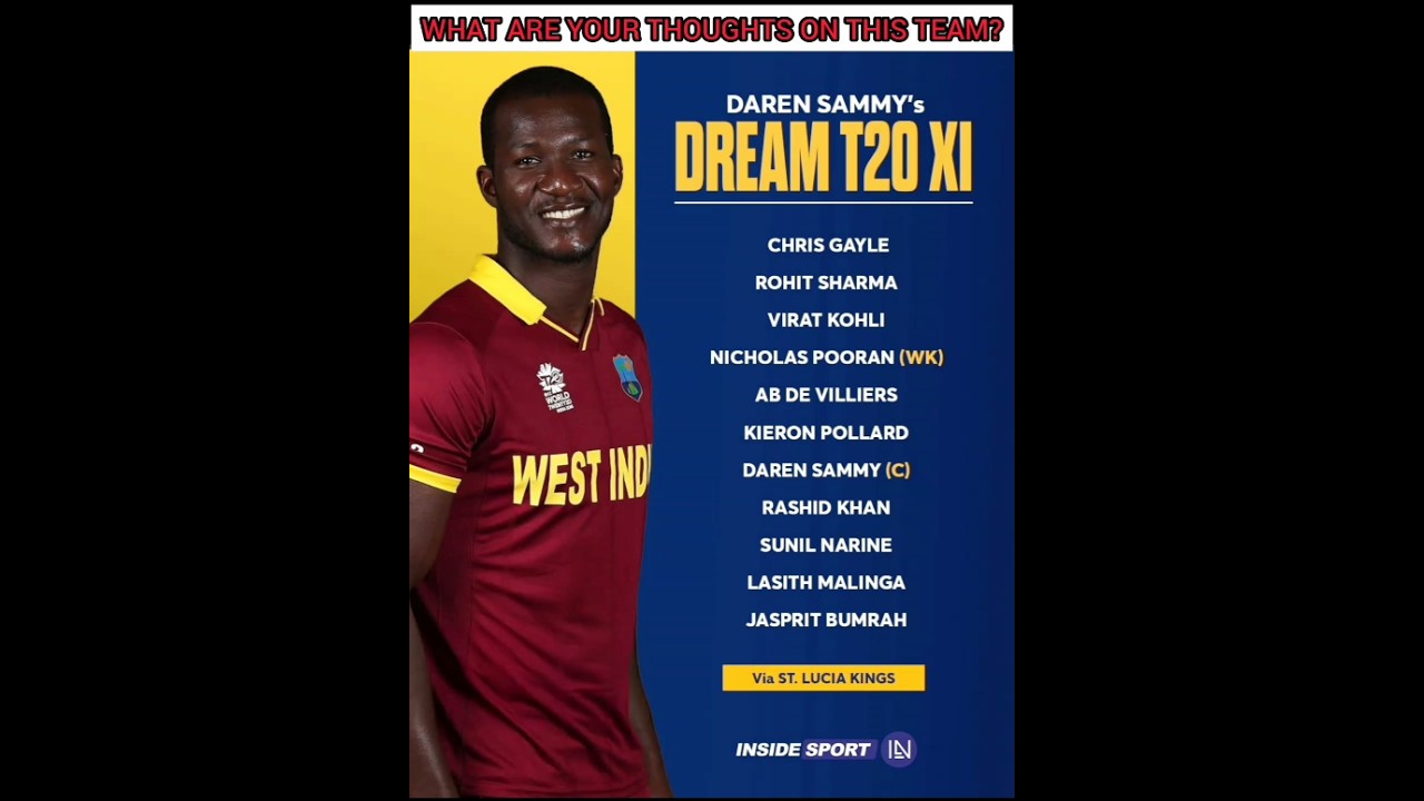 DAREN SAMMY'S PICKED HIS DREAM T20 XI🔥.#cricket #viral #sg #trending #shorts