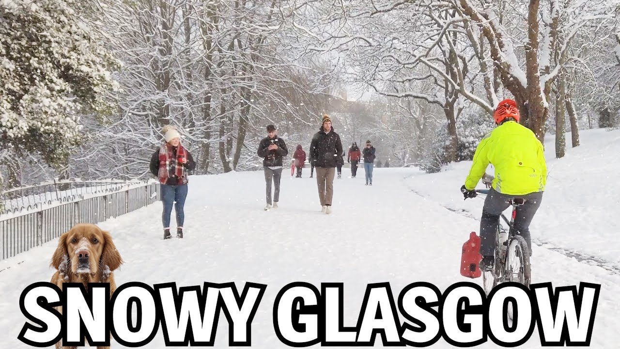 Snowy Walk in Kelvingrove Park Glasgow | Scotland