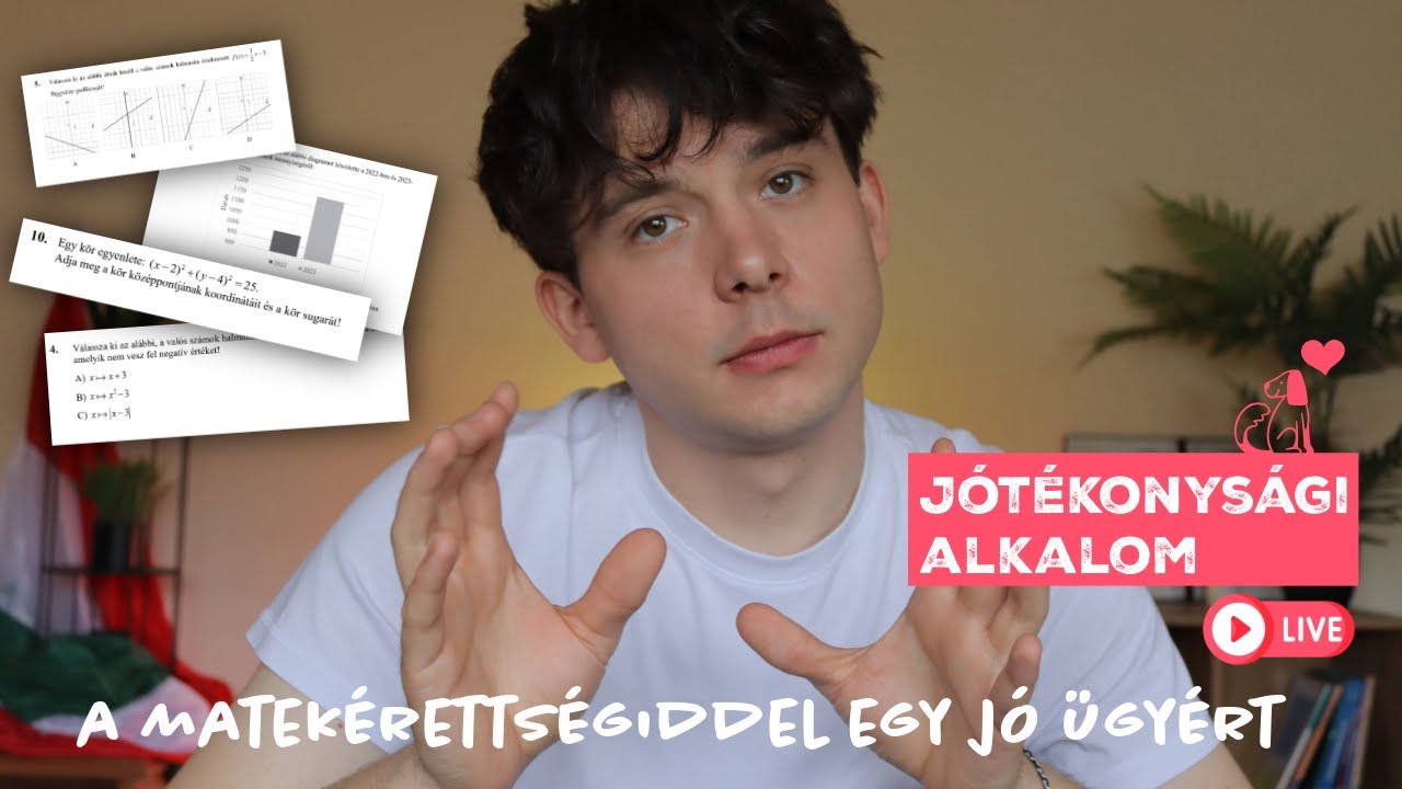 Megoldom a legutóbbi 100 első részes MATEKÉRETTSÉGI feladatot Élőben! 👀 JÓTÉKONYSÁGI LIVE