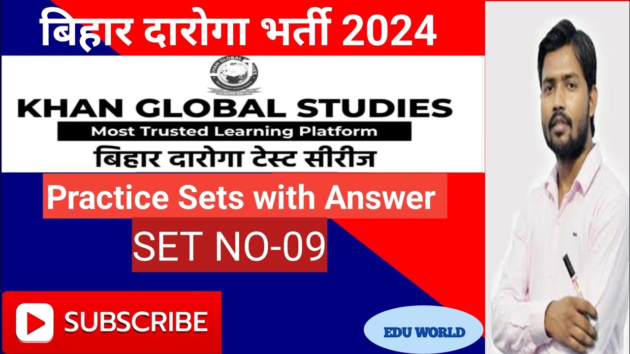 Bihar Daroga New Vacancy 2024#Practice Set-09# By Khan Sir