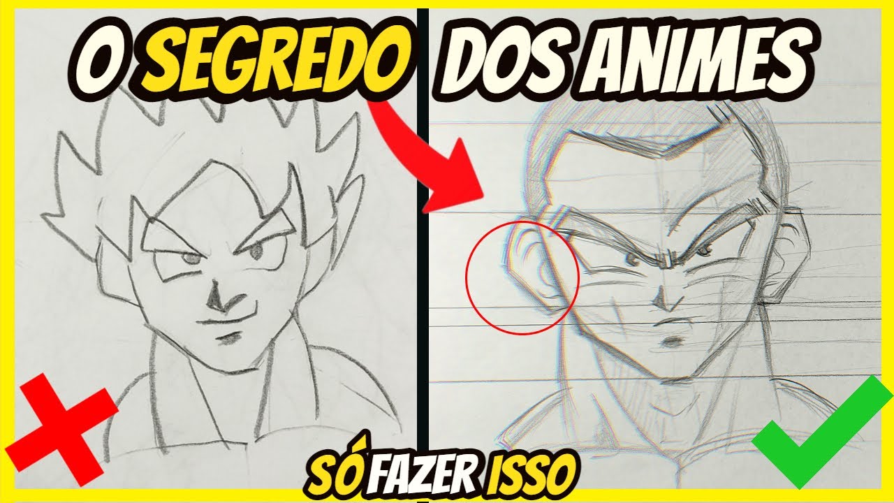 Como DESENHAR  QUALQUER ANIME PERFEITO! (têcnica dos TRAÇOS)