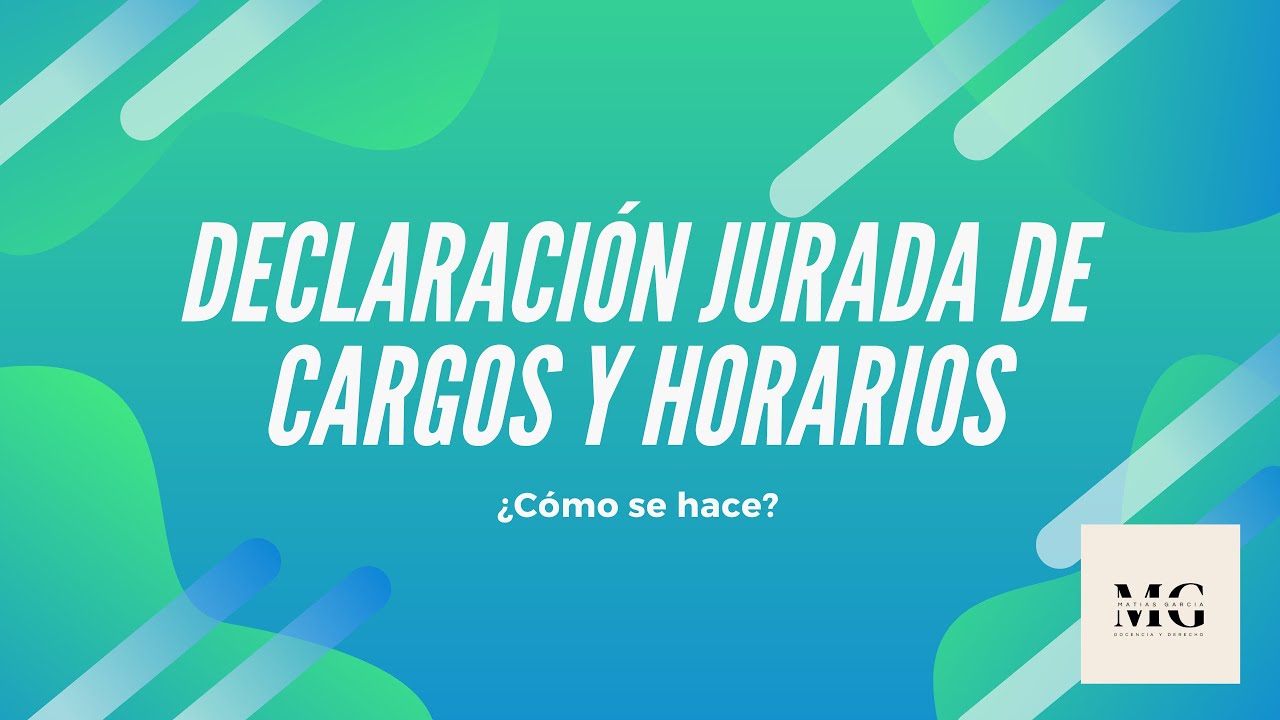 Declaración Jurada de Cargos y Horarios: ¿Cómo se hace?