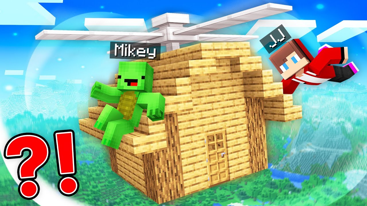JJ and Mikey Survive in FLYING HOUSE in Minecraft ! - Maizen