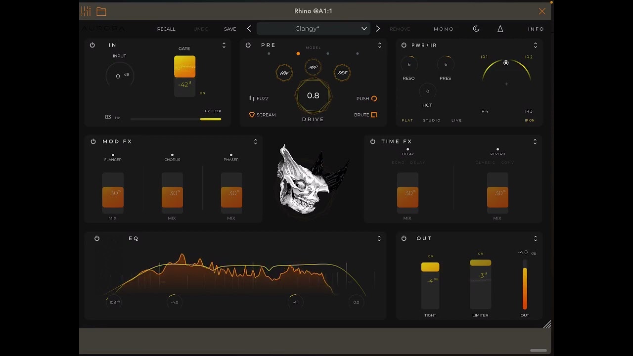 Rhino - Guitar amp sim for iOS by Aurora DSP