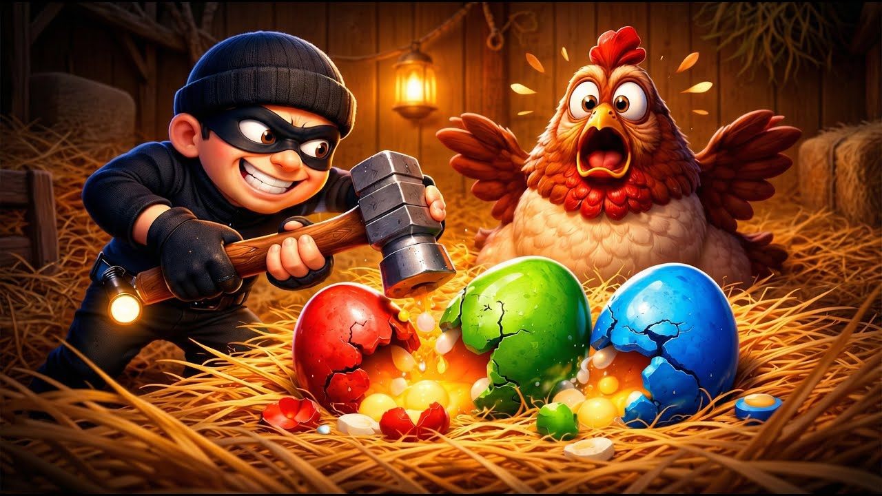 Mother Hen is Crying! The Sad Story of the Stolen Eggs 🐔💔 | Red, Green, Blue Eggs  #nurseryrhymes