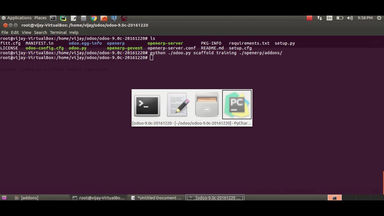 create Odoo module quickly using scaffold