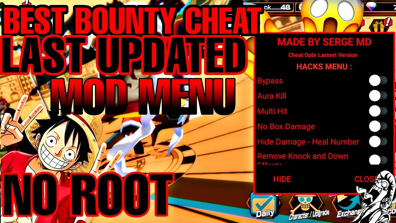 BEST OPBR MOD MENU LAST UPDATED (NO ROOT) One piece bounty rush MoD menu Last Update show case