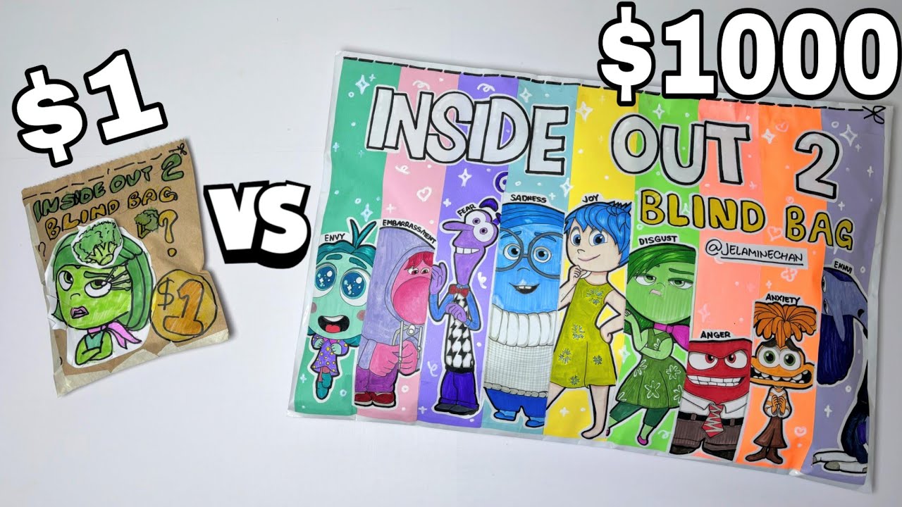 $1 vs $100 BLIND BAG! | INSIDE OUT 2 Edition | ASMR DIY Paper Squishy