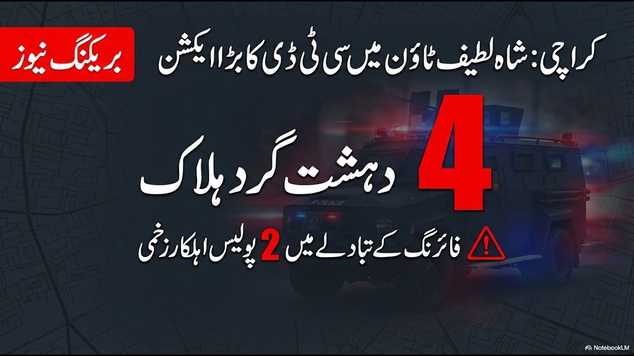 Karachi CTD Operation: 4 Terrorists Neutralized in Shah Latif Town Raid