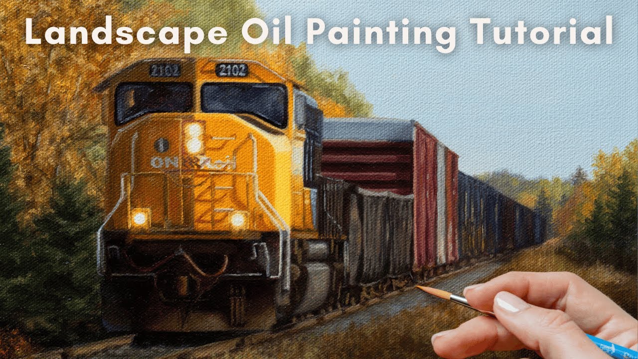 Train Oil Landscape Painting Tutorial || Limited Palette