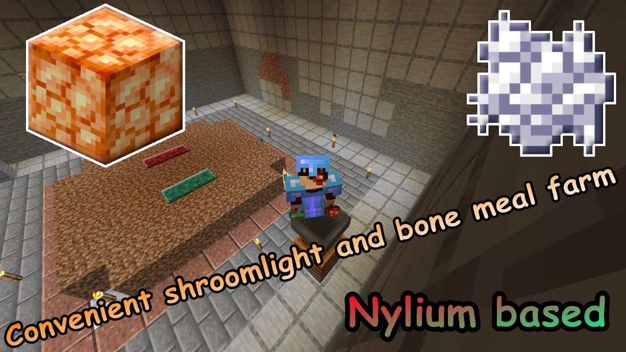 Convenient shroomlight farm that produces bone meal too!