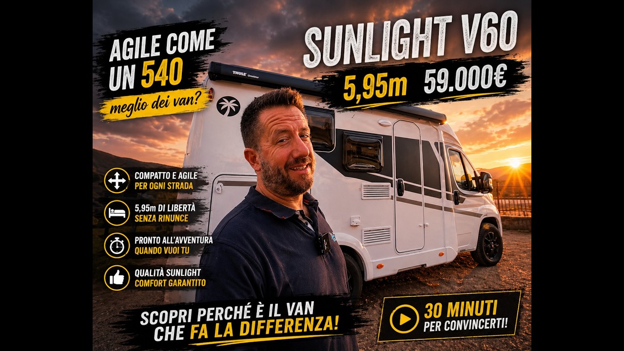 SUNLIGHT V60,  la vera alternativa al van: piccolo come un 599, agile come un 540, prezzo 🔝
