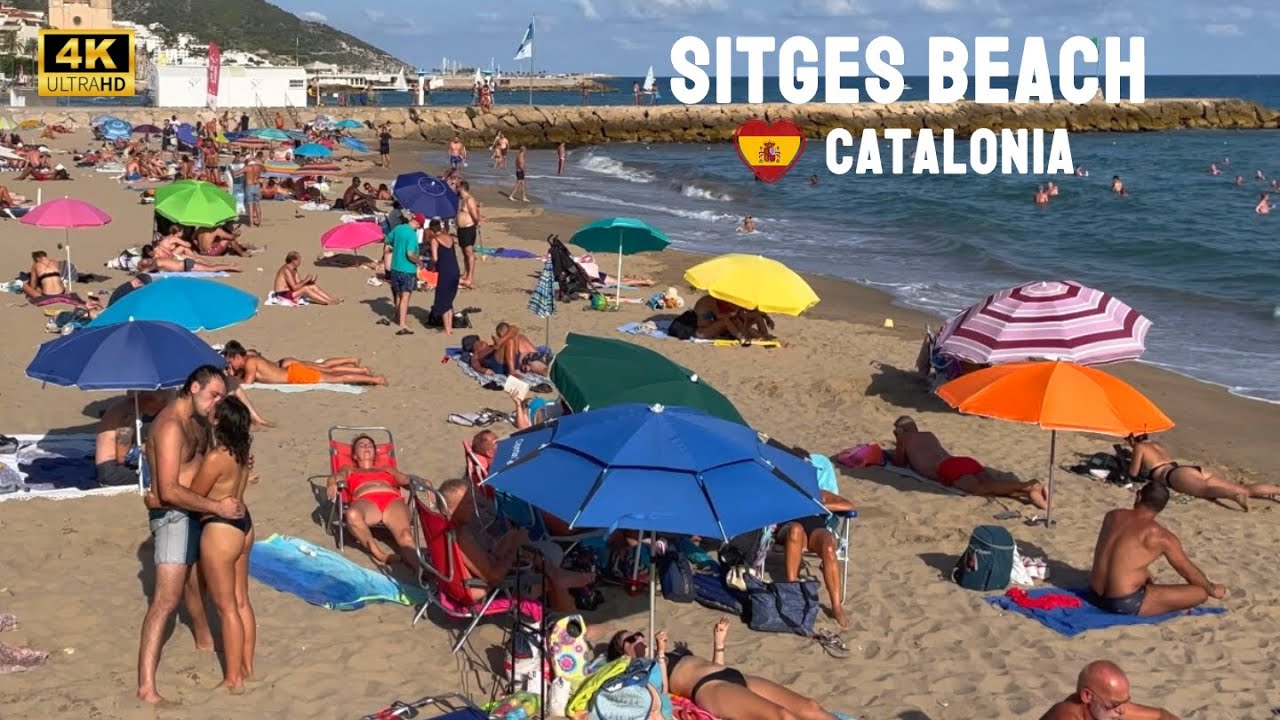 Sitges Beach Catalonia 🇪🇸 4K Walking Tour (4K HDR June 2023)