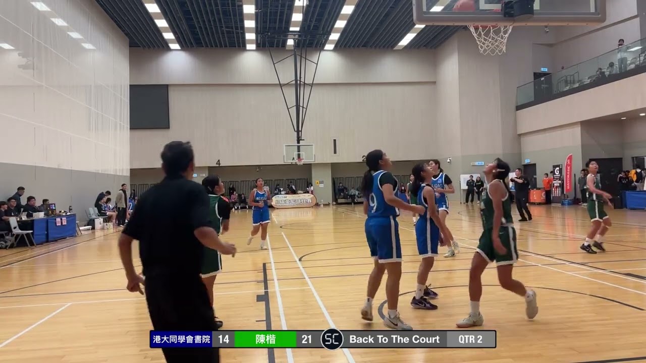 2025-12-16 精英賽 女子 港大同學會書院 (藍) vs 陳楷 (綠) Q2 最後3分鐘