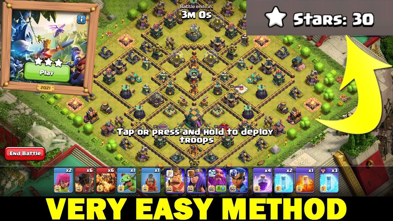 Clash of Clans 10 Years of Clash 2021 Challenge ! 3 Star Strategy ! Very Easy Method.
