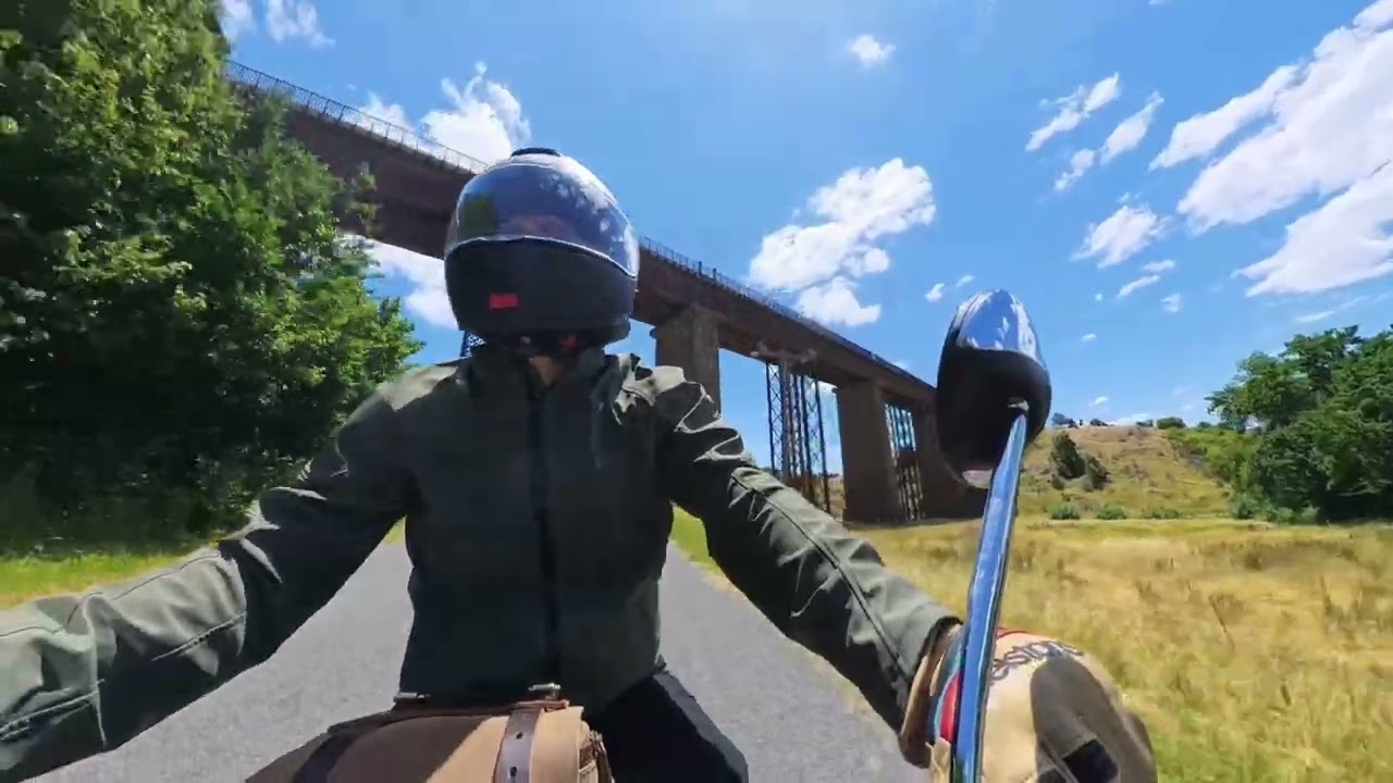 Riding around Taradale Viaduct on the Honda GB350 - insta360 x4 air footage with raw sound