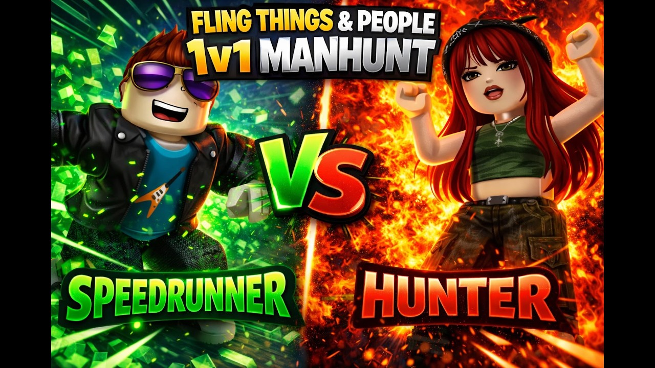 Roblox speedrunner😼 Vs Hunter👾|Fling Things And People Part 1|Ft.@ZazzlingXcool