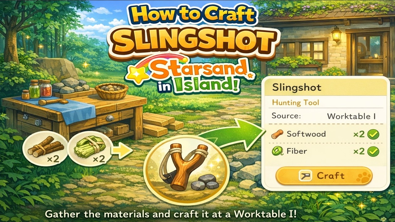 How to Craft a Slingshot in Starsand Island (Step by Step)