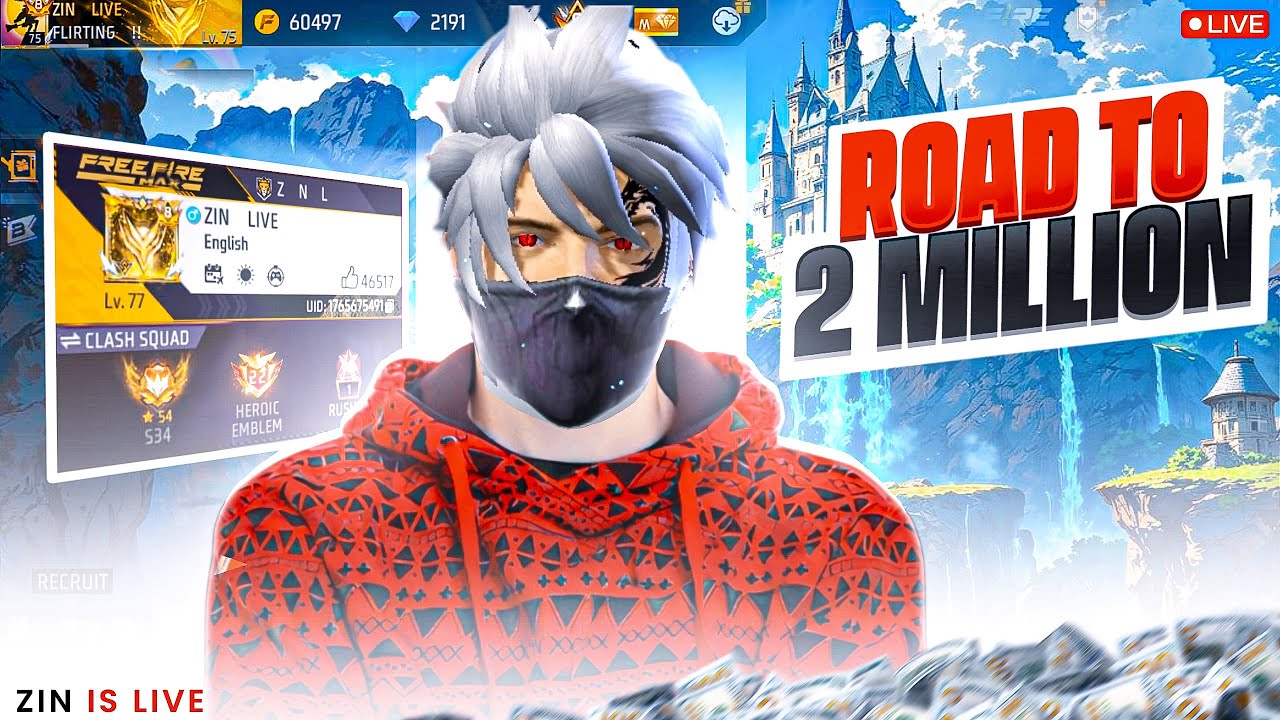 ROAD TO 2M SUBS DAY 1 Free Fire Live 🔥#freefire #tondegamer #shorts #riotff #zinfreefire
