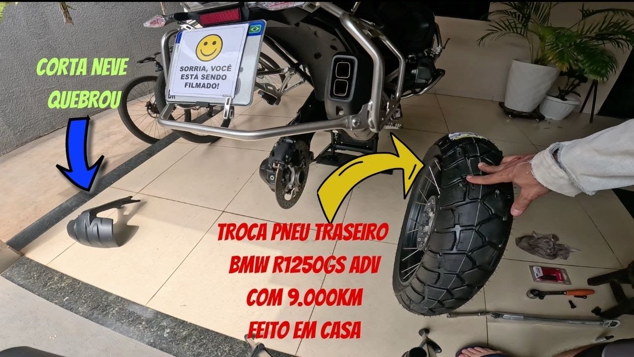 PRIMEIRA TROCA PNEU TRASEIRO BMW R1250GS ADV