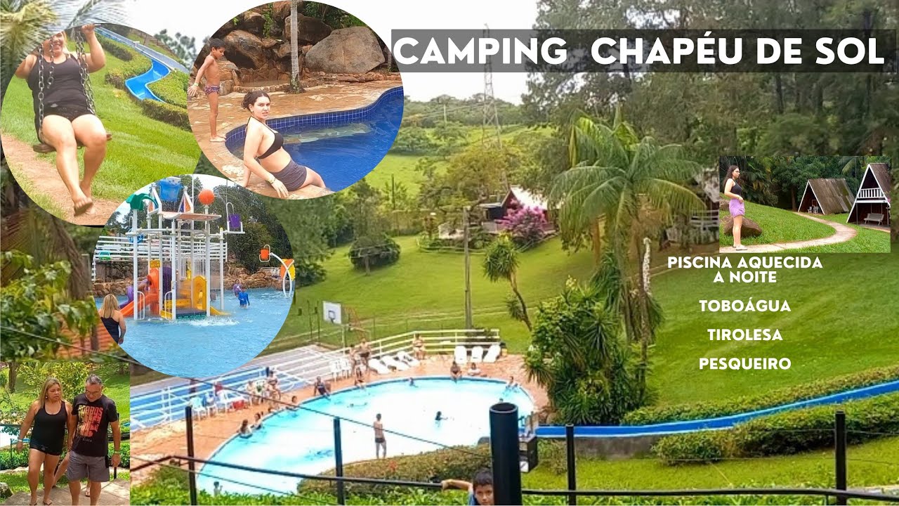 O melhor Camping da região SP- Camping Chapéu de Sol | tour piscina aquecida anoite