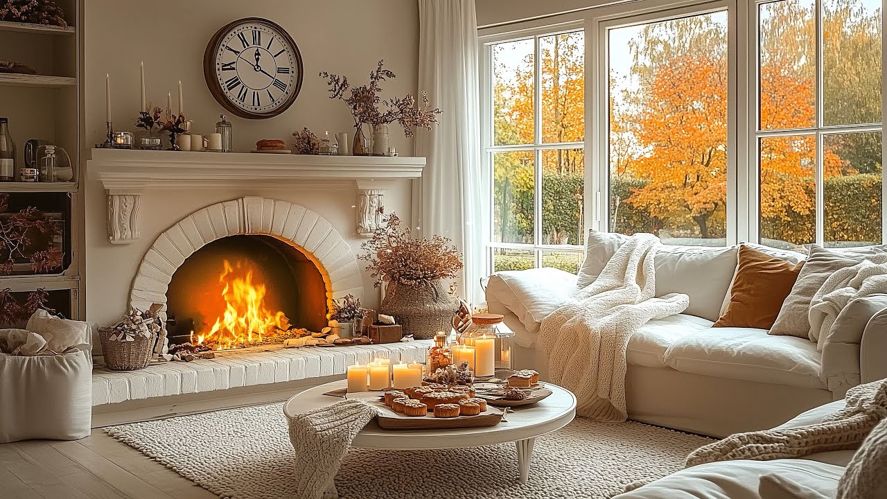 Warm Living Room Piano Music 🎹 Fireplace Sounds for Calm Nights & Inner Peace