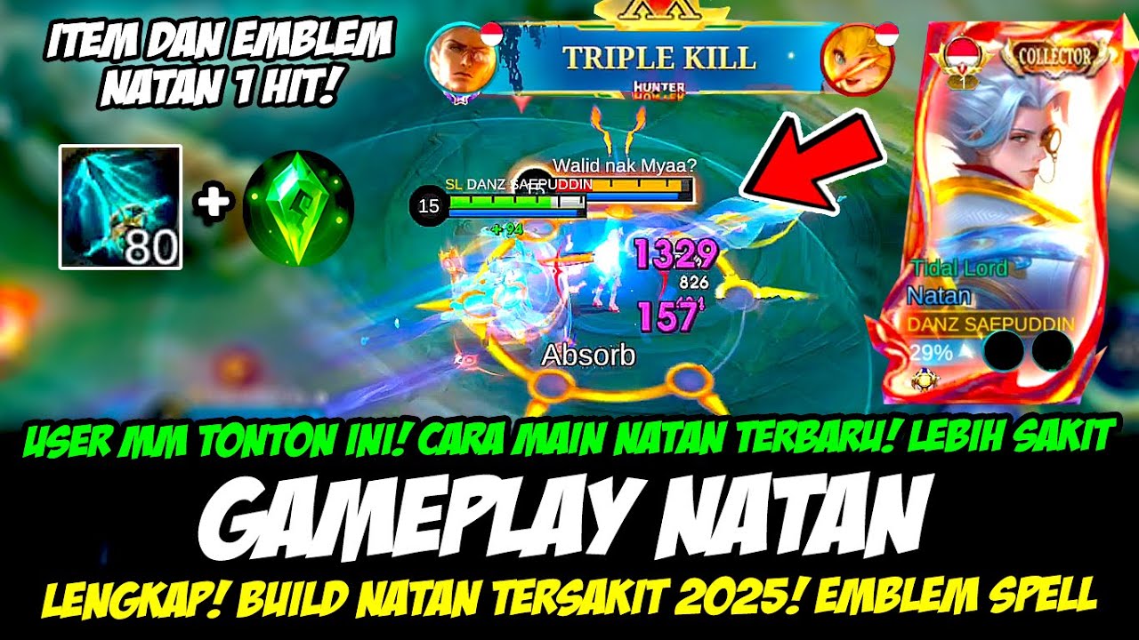 CARA MAIN NATAN 1 HIT + TUTORIAL JAGO NATAN TERBARU❗BUILD NATAN TERSAKIT❗GAMEPLAY NATAN TOP GLOBAL
