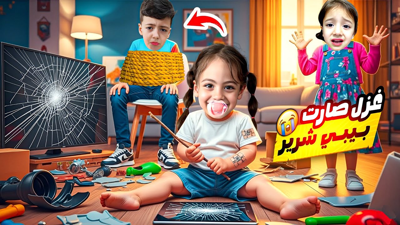 غزل بيبي شرير 😨ماكنا متوقعين تعمل هيك فينا😱 ضربت محمد عراسو😱‏‪⁨@Aalam_Ghazal⁩‬‏